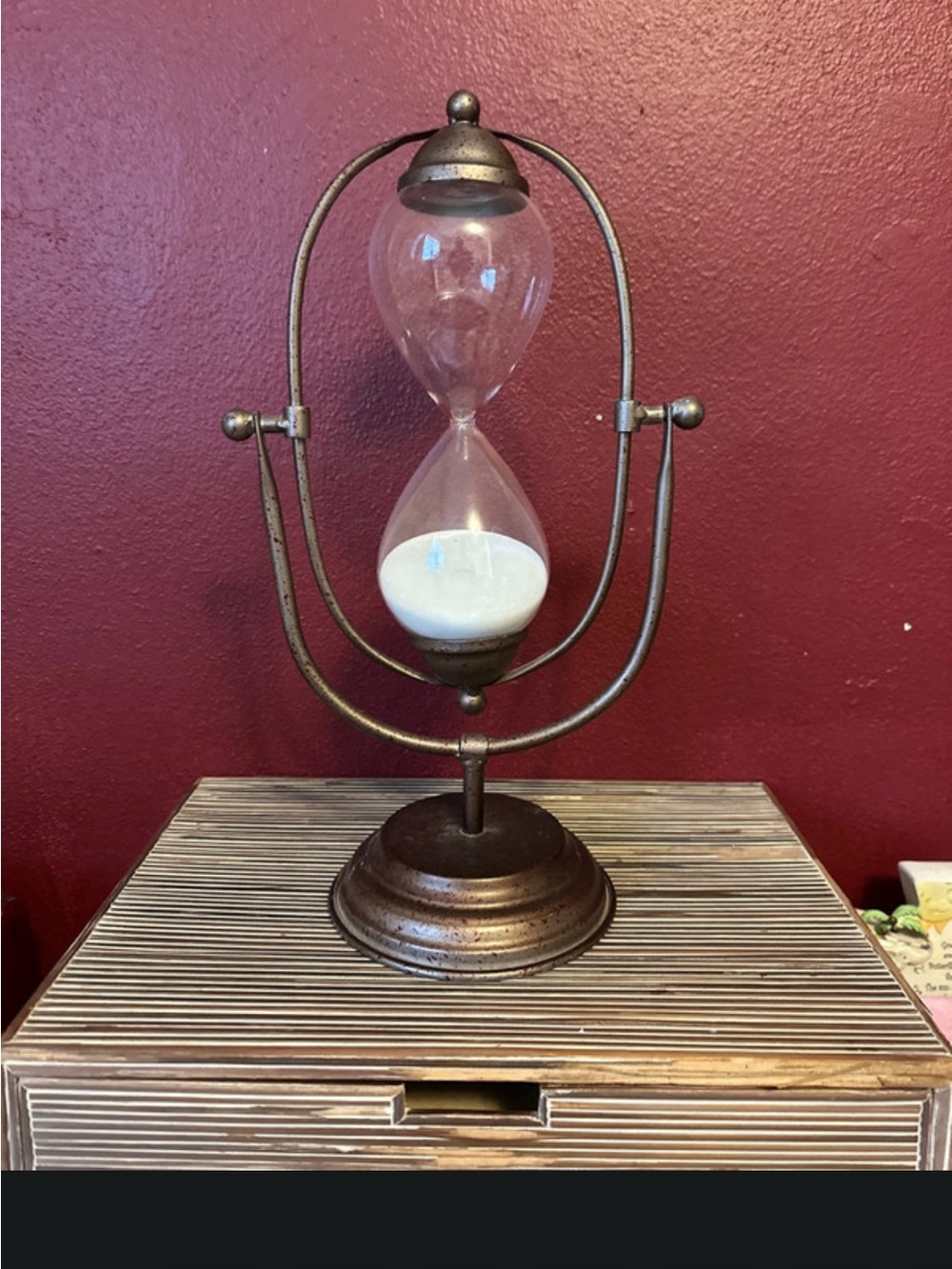 Hobby Lobby Rustic Metal Hourglass with White Sand